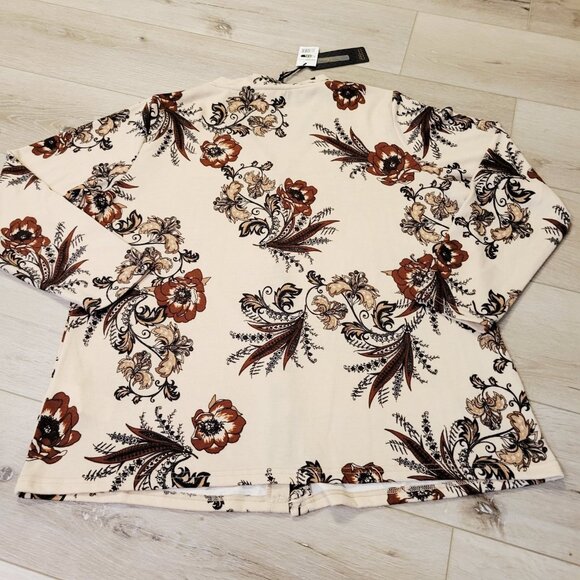 Womens Stefano Cocci XXL Brown Floral Paisley Sweater Cardigan - Picture 4 of 4